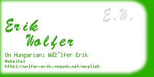 erik wolfer business card